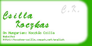 csilla koczkas business card